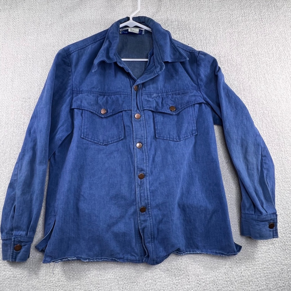 Sportswear Int'l Vintage Blue Denim Western Shirt‎ Jacket Size 42 Cotton
